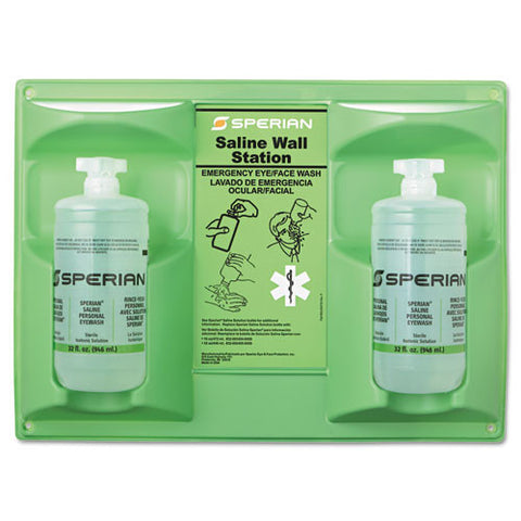 Saline Eye Wash Wall Station, 32oz. Bottle (4/Case)-Honeywell Environmental-T-Ray Specialties