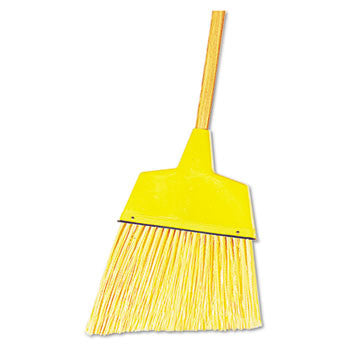 Angled Broom, Plastic Bristles, 53" Wood Handle (12/Case)-Boardwalk-T-Ray Specialties